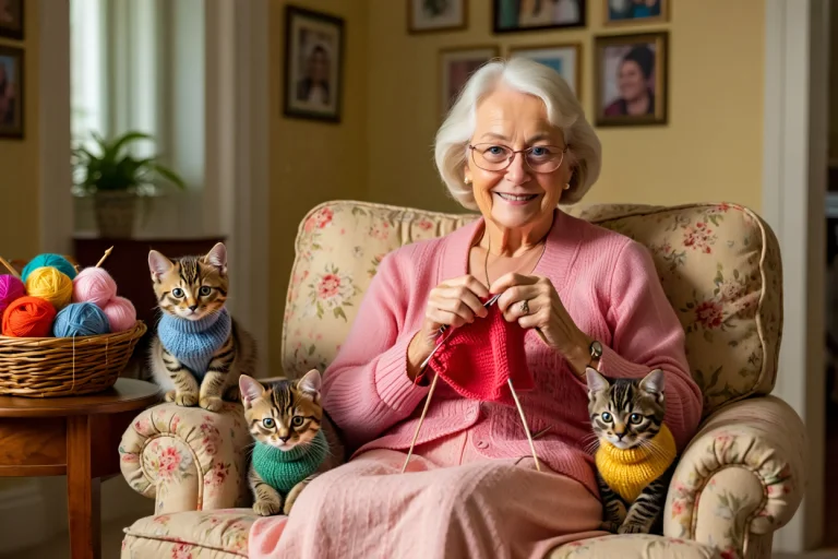 kitten sweater lady